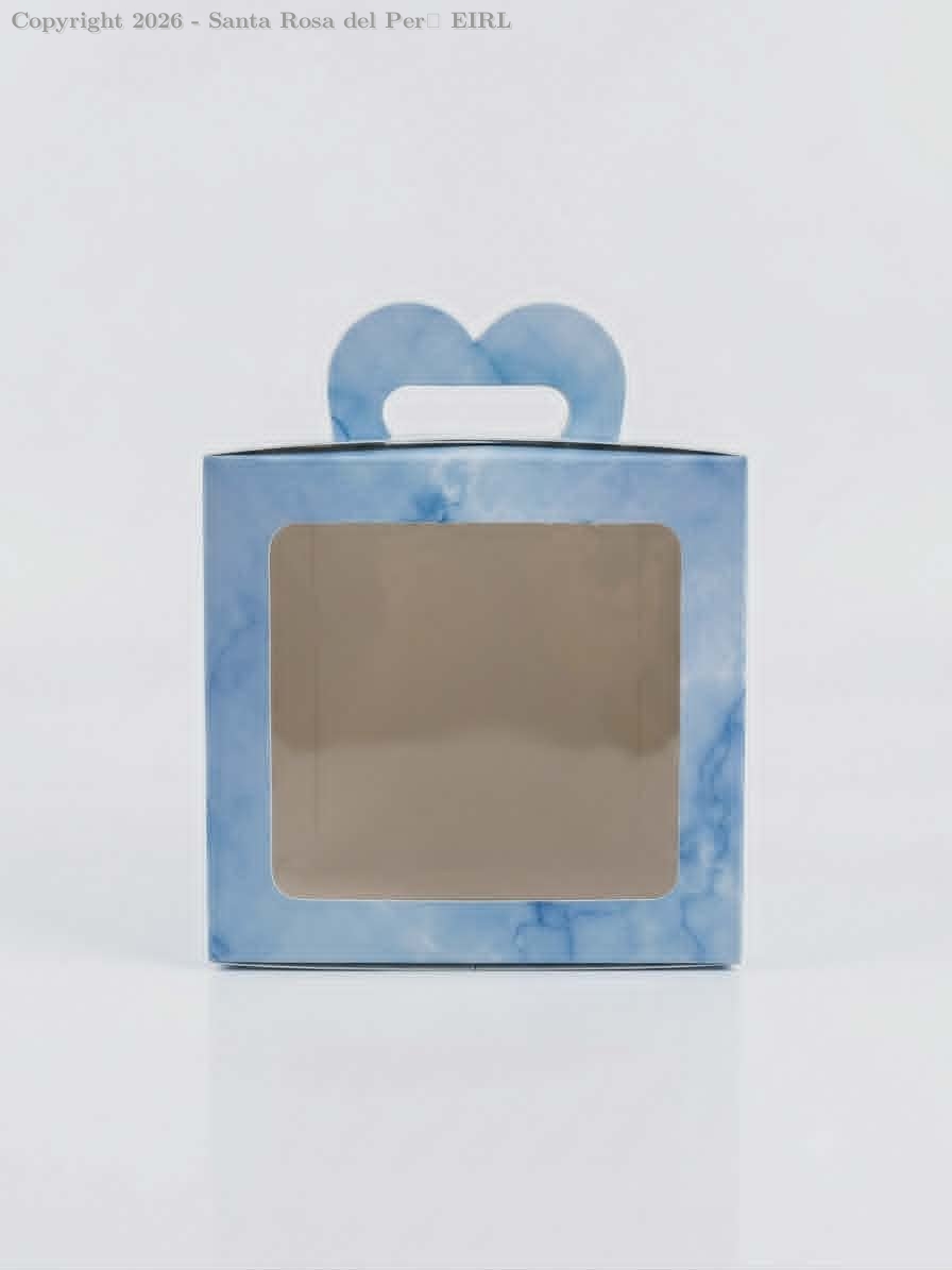 CAJA PARA MINITORTA C/VISOR 16X16X15 CELESTE
