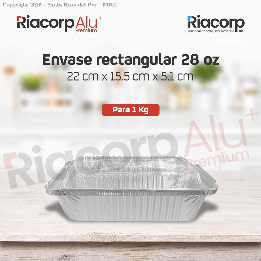 ENVASE DE ALUMINIO 1 KILO C/TAPA TRANSPARENTE
