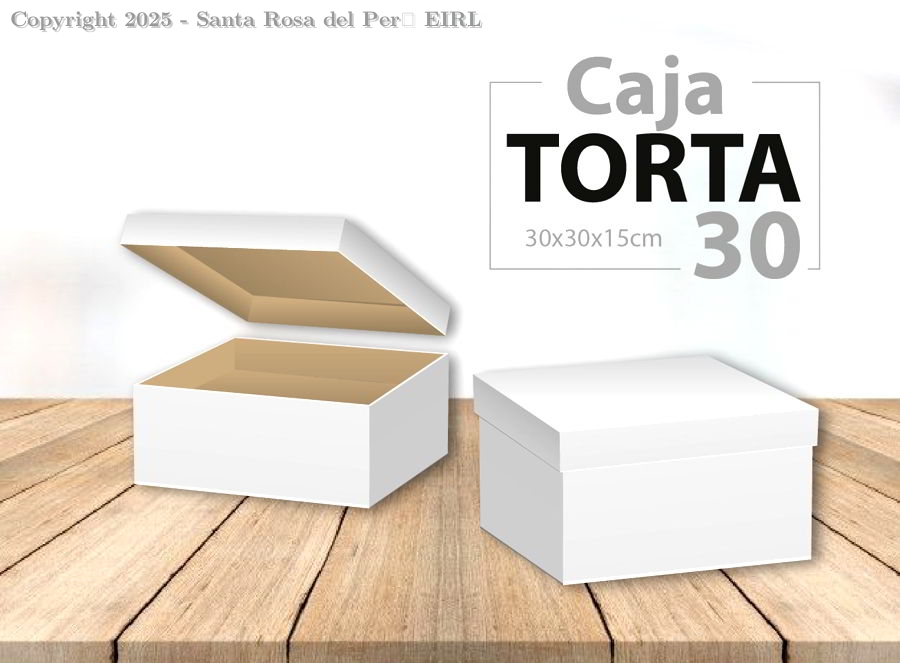 CAJA DE TORTA DUPLEX 30X 30  C/TAPA