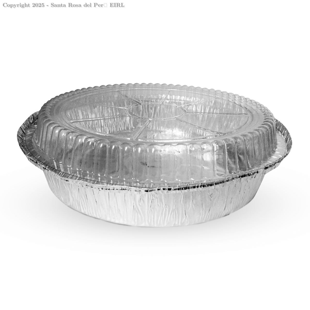 BANDEJA CIRCULAR DE ALUMINIO  2  KG C/TAPA TRANSP. # 24
