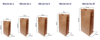 BOLSA DE PAPEL NRO. 6 KRAFT  X 100 UNIDS